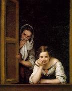 MURILLO, Bartolome Esteban A Girl and her Duenna sg France oil painting artist